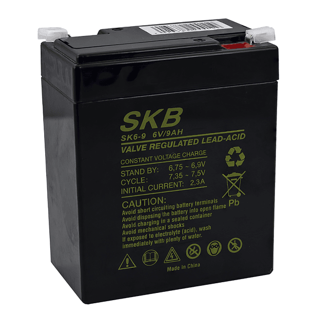 Bateria Chumbo 6V 9Ah (98 x 56 x 118 mm) - SKB 