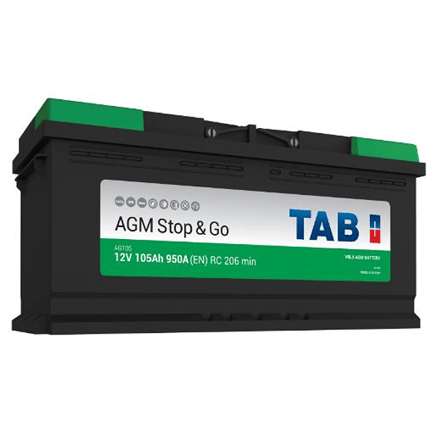 Bateria AGM Stop & Go p/ Veículos Pesados 12V 105Ah (393 x 175 x 190mm) 