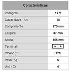 Bateria PB p/ Mota 12V 18Ah 2