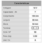 Bateria GEL p/ Mota 12V 7Ah - KAGE 2