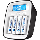Carregador Profissional de Pilhas AA/AAA USB c/ LCD - everActive 1