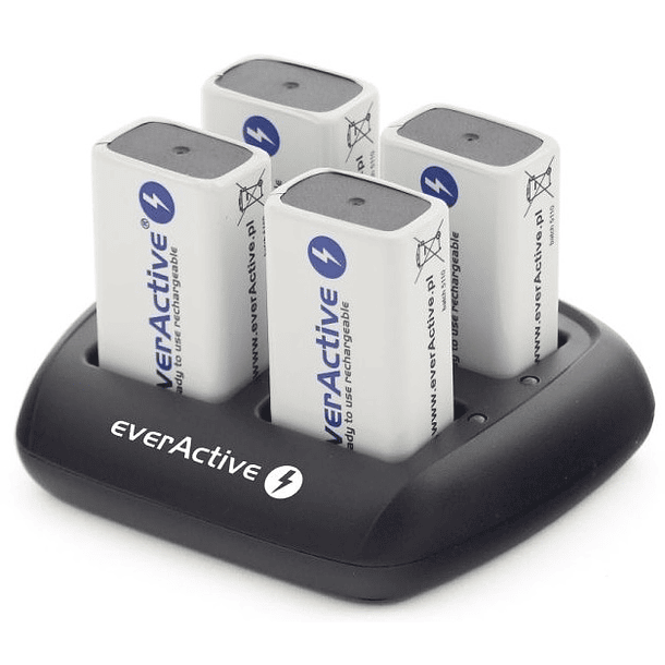 Carregador p/ 1-4 Pilhas 9V NiMH - everActive 1