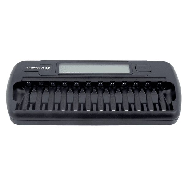 Carregador de 1/12 Pilhas com Display LCD (AA e AAA) - everActive 2