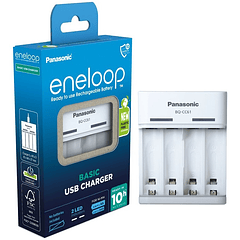 Carregador USB de Pilhas NI-MH Eneloop BQ-CC61 (AA/AAA) - PANASONIC