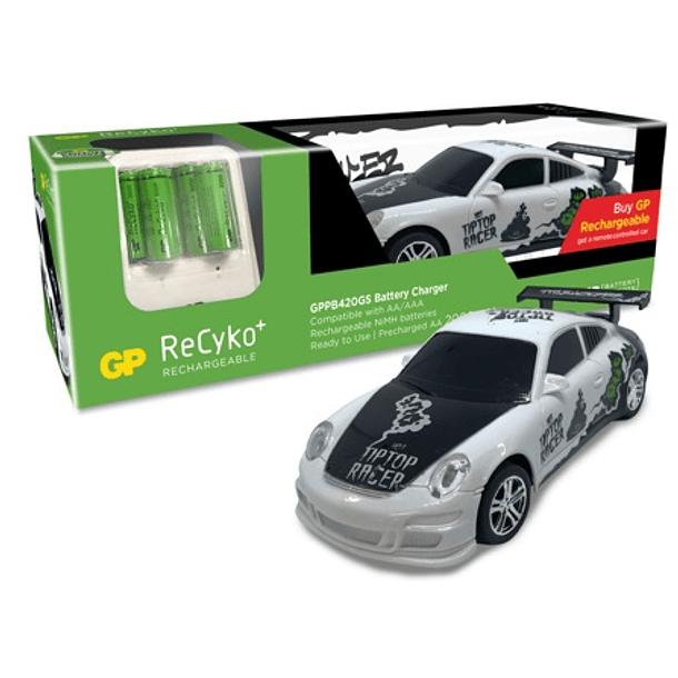 Carregador de Pilhas Ni-MH AA e AAA c/ Oferta 6 Pilhas AA 2000mAh + Carro Telecomandado Porsche 911 1