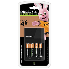 Carregador de Pilhas NI-MH (AA/AAA) HI-SPEED c/ 2 Pilhas Rec. AA 1300mAh + 2 AAA 750mAh - DURACELL