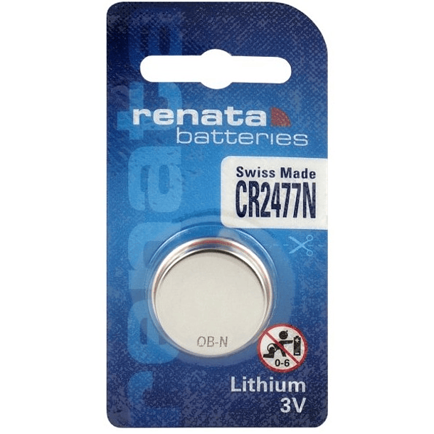 Pilha Lithium CR2477N (Neg. Mais Peq.) 3,0V 950mAh LiMnO2 - RENATA 2