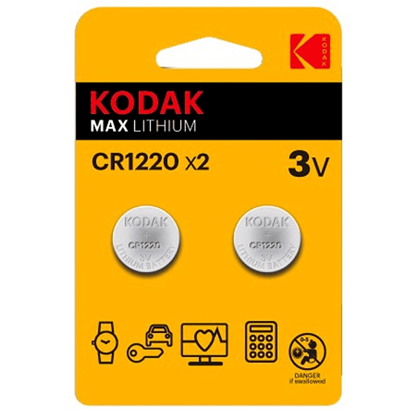 Blister 2x Pilhas Lithium CR1220 3V - KODAK 