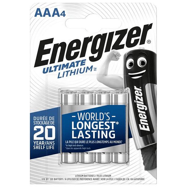 Blister 4x Pilhas Lithium Ultimate AAA R03 1,5V - ENERGIZER 
