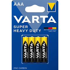 Blister 4 Pilhas AAA / R03 1,5V Super Heavy Duty - VARTA 2003