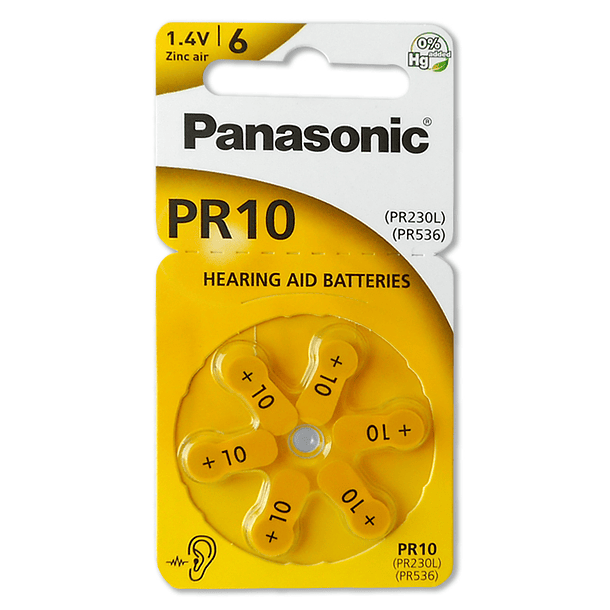 Pack 6x Pilhas p/ Aparelhos Auditivos - PR70/PR10/PR230/AZA10 - PANASONIC 