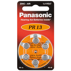Pack 6x Pilhas p/ Aparelhos Auditivos - PR13/PR48/AZA13 - PANASONIC