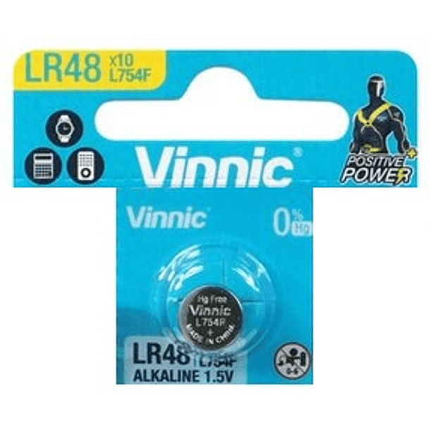 Pilha LR48/AG5/LR754/193/V393/309/SR48/SR754W 1,5V - VINNIC 