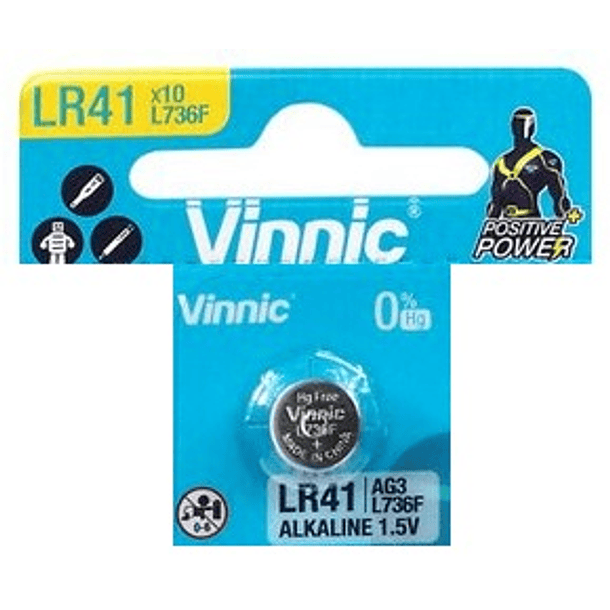 Pilha V392/SR41SW/AG3/LR41/192 1,5V - VINNIC 