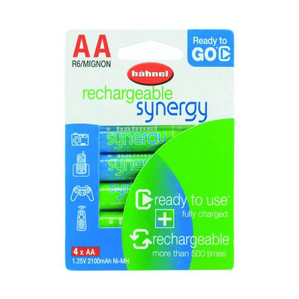 Blister 4x Pilhas Recarregáveis NI-MH AA 2100mAh - HAHNEL 1