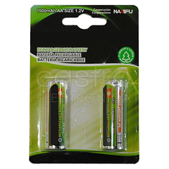 Blister 2 Pilhas Recarregaveis 1,2V 1600mAh Ni-Mh (AA)