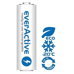 Blister 4 Pilhas Recarregáveis 1,2V AA Ni-Mh 2600mAh RTU - everActive