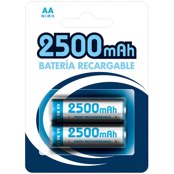 Blister 2 Pilhas Recarregáveis 1,2V 2500mAh Ni-Mh - AA 