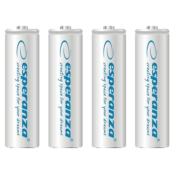 Blister 4 Pilhas Recarregaveis 1,2V 2000mAh Ni-Mh AA - ESPERANZA 2