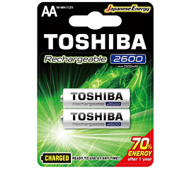 Pilha Recarregável R6 2600mAh Bl2 - TOSHIBA