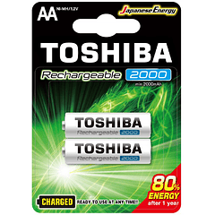 Blister 2x Pilhas Recarregáveis Ni-MH AA R6 2000mAh - TOSHIBA