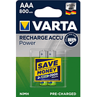 Blister 2x Pilhas Recarregáveis AAA (Micro) 800mAh - VARTA 1