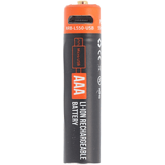 Pilha Recarregável AAA 1,5V 550mAh c/ Porta de Carregamento micro-USB