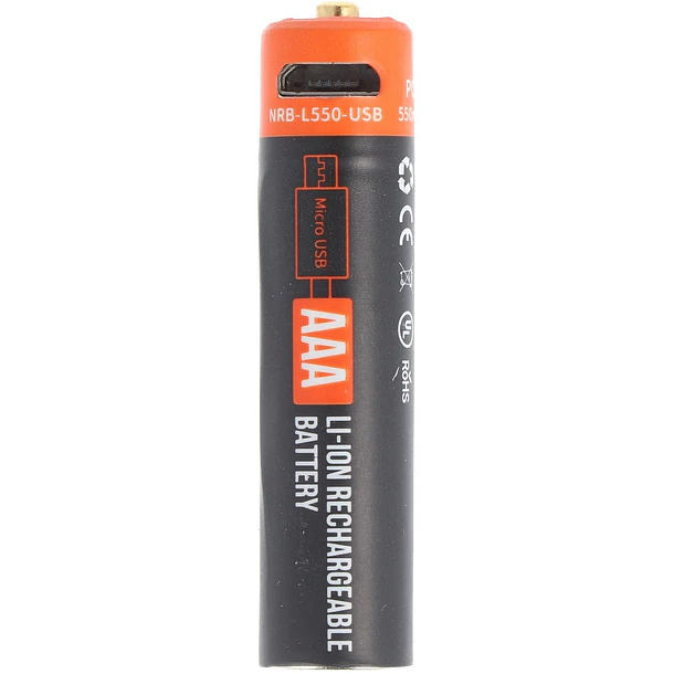 Pilha Recarregável AAA 1,5V 550mAh c/ Porta de Carregamento micro-USB 1