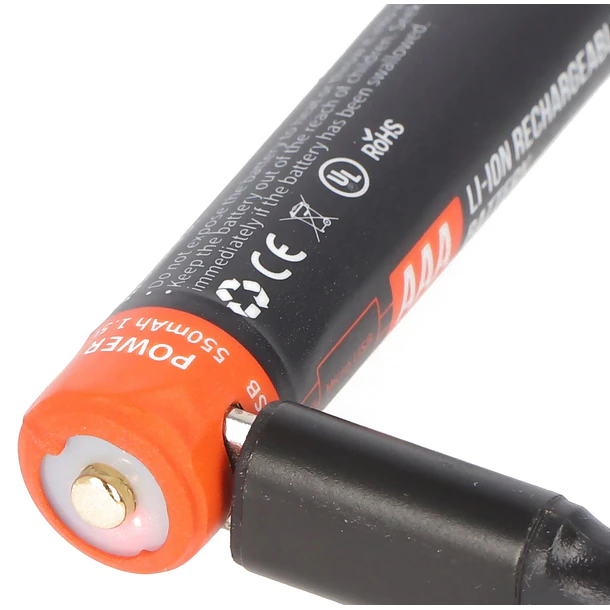 Pilha Recarregável AAA 1,5V 550mAh c/ Porta de Carregamento micro-USB 3