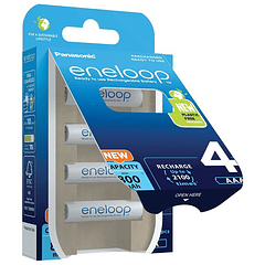 Blister 4 Pilhas Recarregáveis AAA 1,2V 800mAh eneloop - PANASONIC