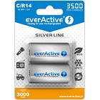 Blister 2 Pilhas Recarregáveis C / R14 NI-MH 1,2V 3500mAh (min 3000mAh) RTU - everActive 1