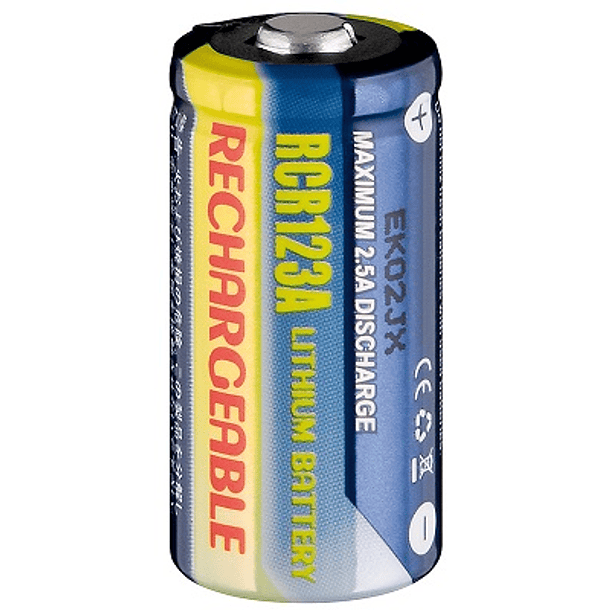 Pilha Recarregável LiFePO4 CR123 3V 500mAh 