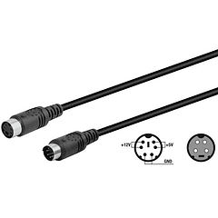 Cabo Adaptador Alimentação (Mini DIN Femea 4P - Mini DIN Macho 6P)