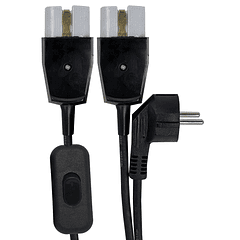 Cabo Alimentação 2x Fichas Cerâmica 10/16A + Interruptor para Fornos Electricos (1 metro)