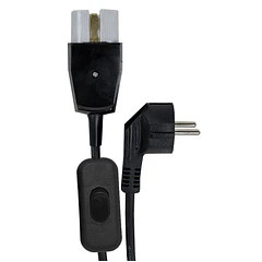 Cabo Alimentação Ficha Cerâmica 10/16A c/ Interruptor para Fornos Electricos (1 metro)