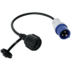 Cabo Adaptador Ficha CEE 3 Polos Macho -> Ficha Schuko Femea (40cm) 1