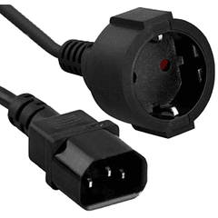 Cabo Adaptador Ficha Femea Schuko 3P - Ficha Tripolar IEC C13 Macho (1,8 mts) - VELLEMAN