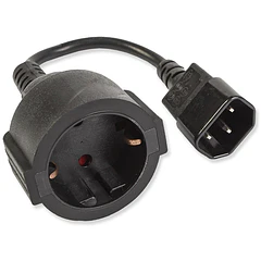 Cabo Adaptador Ficha Tripolar Macho -> Ficha Schuko Femea (15cm)