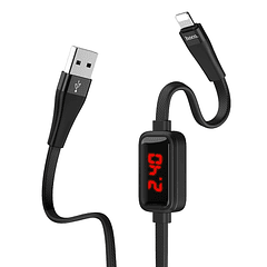 Cabo USB Macho - Lightning Macho S4 c/ Ecrã (Preto) 1,20 mts - HOCO