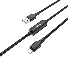 Cabo USB Macho - Lightning Macho S13 c/ Ecrã (Preto) 1,20 mts - HOCO