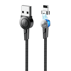 Cabo Magnético USB Macho - Lightning Macho S8 (Preto) 1,20 mts - HOCO