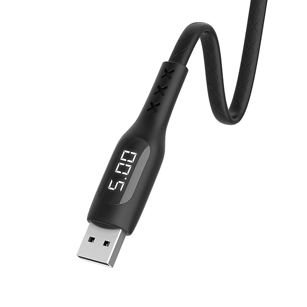 Cabo USB Macho - Lightning Macho S6 c/ Ecrã (Preto) 1,20 mts - HOCO 3