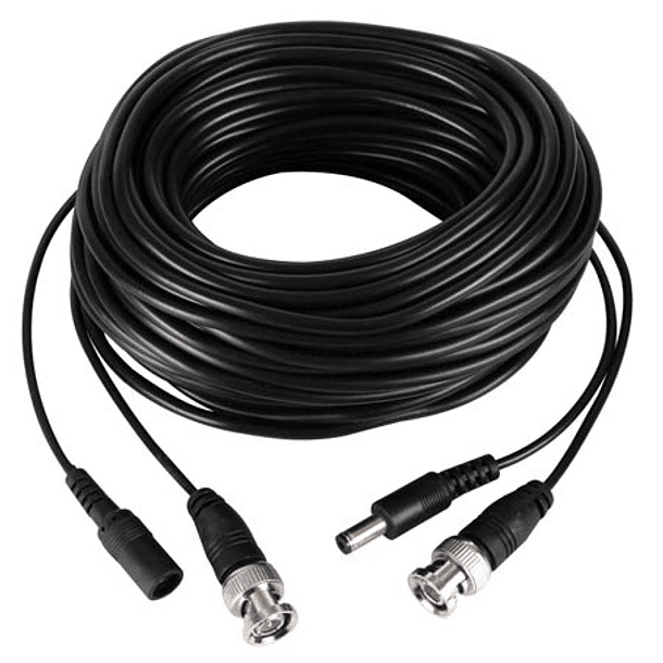 Cabo Extensão BNC RG59 + DC 20 mts p/ Cameras 