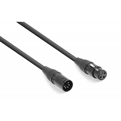 Cabo Conversor DMX Canon Femea 3 Pinos -> DMX Canon Macho 5 Pinos - POWER DYNAMICS CONNEX