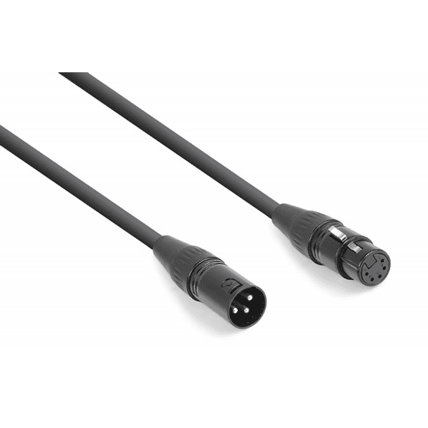 Cabo Conversor DMX Canon Macho 3 Pinos -> DMX Canon Femea 5 Pinos- POWER DYNAMICS CONNEX 
