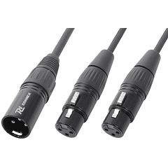 Cabo Canon Macho -> 2x Canon Fêmea Balanceado (50cm) - Power Dynamics CONNEX