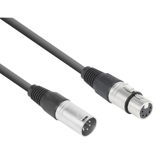 Cabo DMX Canon Macho 5 Pinos - Canon Fêmea 5 Pinos (3 mts) - Power Dynamics CONNEX 1