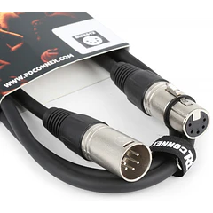 Cabo DMX Canon Macho 5 Pinos - Canon Fêmea 5 Pinos (3 mts) - Power Dynamics CONNEX