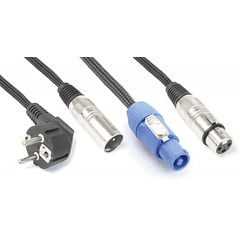 Cabo (2 em 1) Canon Macho - Canon Femea c/ Alimentação Powercon (15 mts) - Power Dynamics Connex