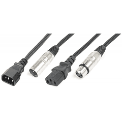 Cabo (2 em 1) Canon Macho - Canon Femea c/ Alimentação Tripolar IEC (10 mts) - Power Dynamics Connex